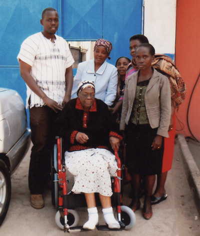 Woman in wheelchair