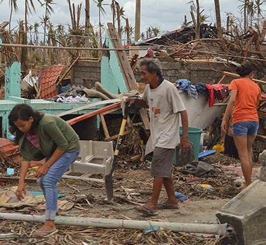 The remains of a home destroyed by the storm in Tacloban City.