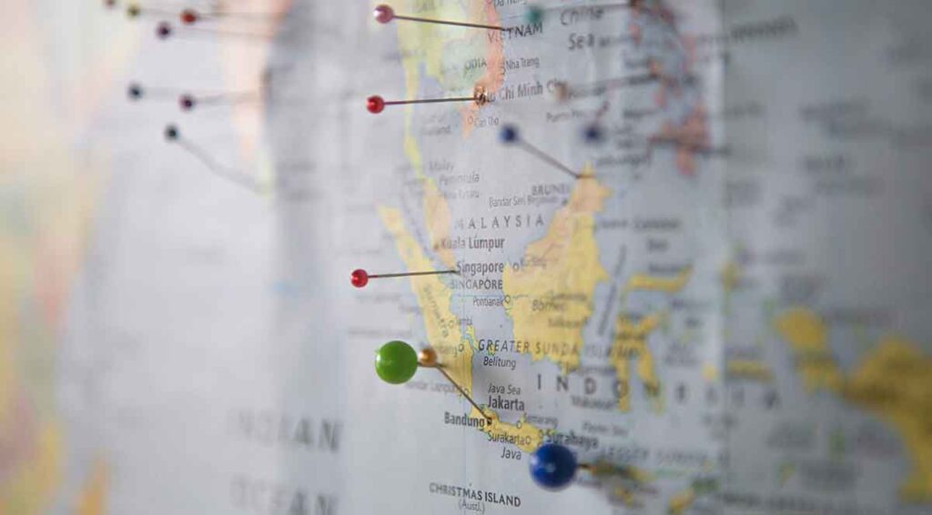 Map with pins